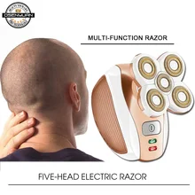 USB Перезаряжаемый эпилятор для мужчин и женщин, устройство для удаления волос на теле, депилятор, Водонепроницаемая бритва с 5 головками