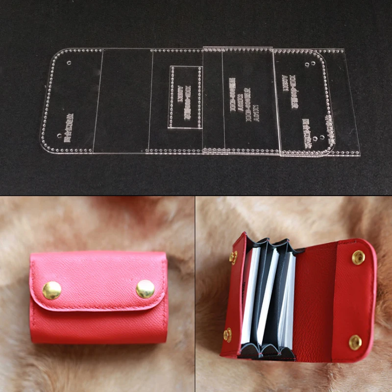 

Women High capacity Card Holder Acrylic Stencil Laser Cut Template DIY Leather Handmade Craft Sewing Pattern 11.5x7.5x4.5cm