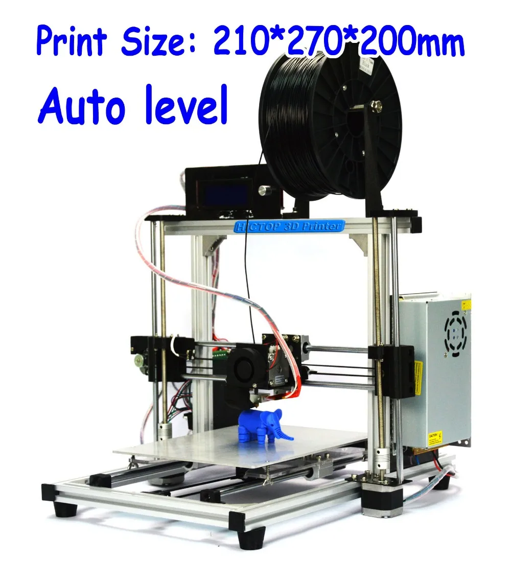 High Accuracy Aurora Impressora DIY Kit Reprap Prusa I3 LCD Screen Auto Level 3D Printer 270*210*200mm Big Print Size (white)