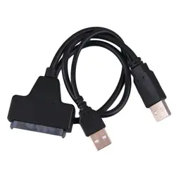 2017 новейший USB 2,0 мужчина к SATA 7 + 15 P 22 Pin кабель адаптер для 2,5 "SSD/жесткий диск
