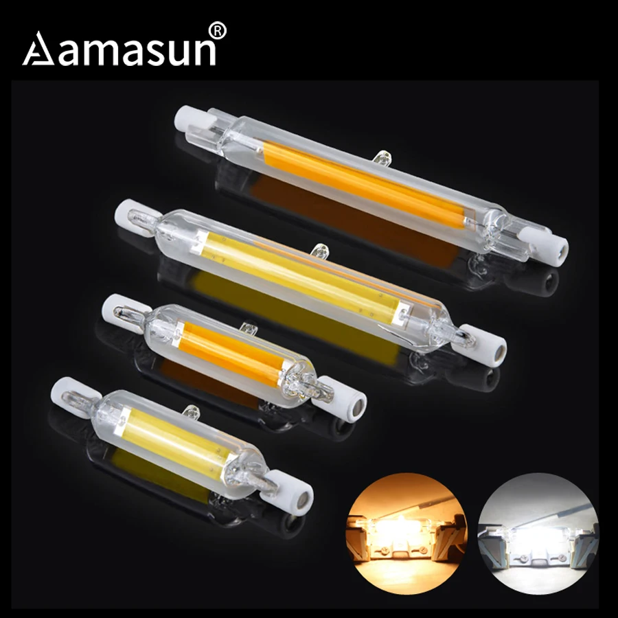 R7S светодиодный 118 мм 78 мм J78 J118 COB лампа стеклянная трубка 5 Вт 10 Вт сменный галогенный светильник AC 220 В 230 В Точечный светильник СВЕТОДИОДНЫЙ R7S