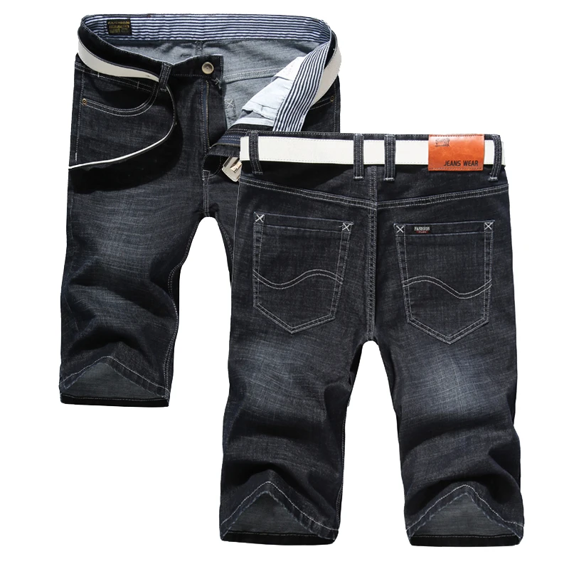 

2019 Summer New Men's Casual Denim Shorts Business Fashion Elastic Slim Black Blue Cotton Short Jeans Brand Male