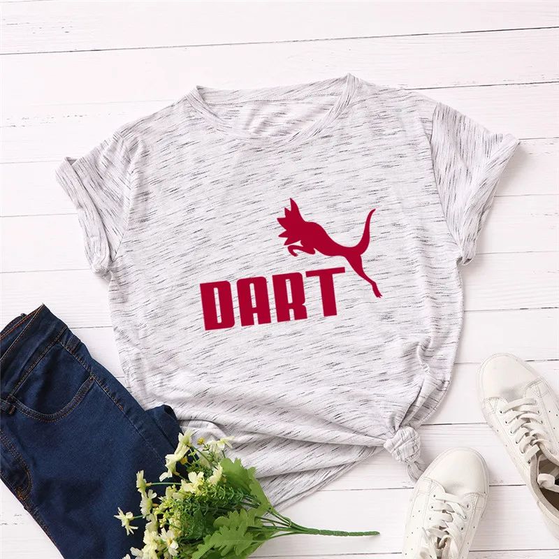 

Plus Size S-5XL New Dart Letter Print T Shirt Women Shirts 100% Cotton O Neck Short Sleeve Summer T-Shirt Tops Casual TShirt