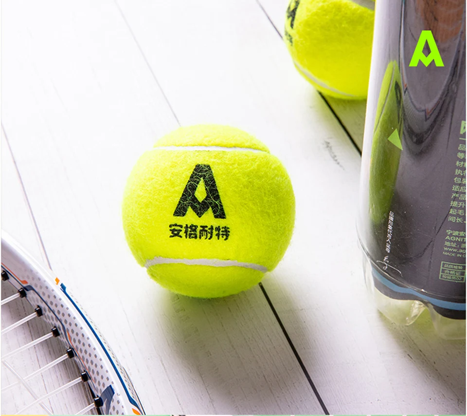 Agnite качество резины шерстяные теннисные мячи стандарт для подготовки 3 шт. Для использования в помещении и вне помещения теннисных кортов