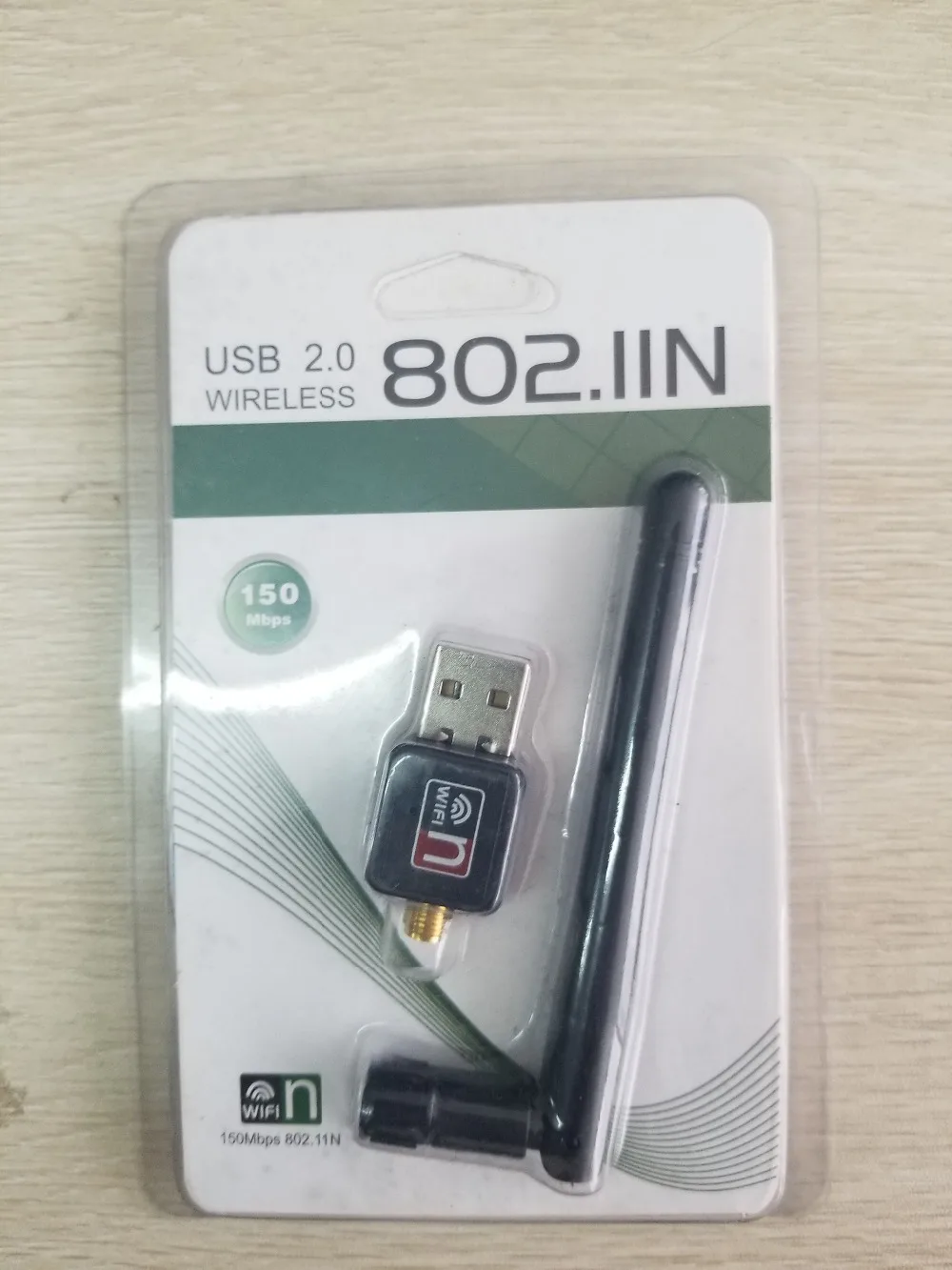 USB 2,0 150 Мбит/с WiFi беспроводная сетевая карта 802,11 b/g/n LAN адаптер с поворотная антенна и розничная упаковка 1 шт