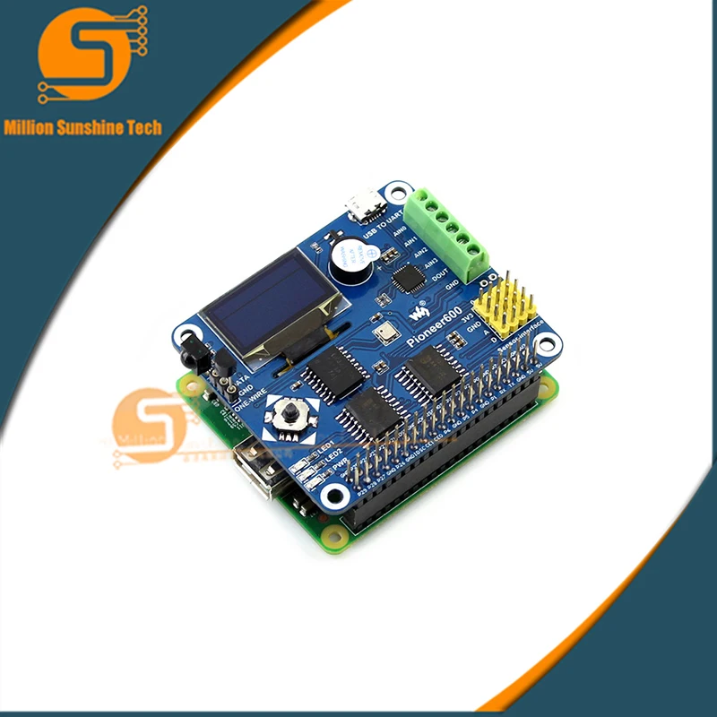 

Raspberry Pi Expansion Board Pioneer600 Supports Raspberry Pi 3 B/ 2 B/ A+/B+ 0.96inch OLED Display CP2102 USB TO UART