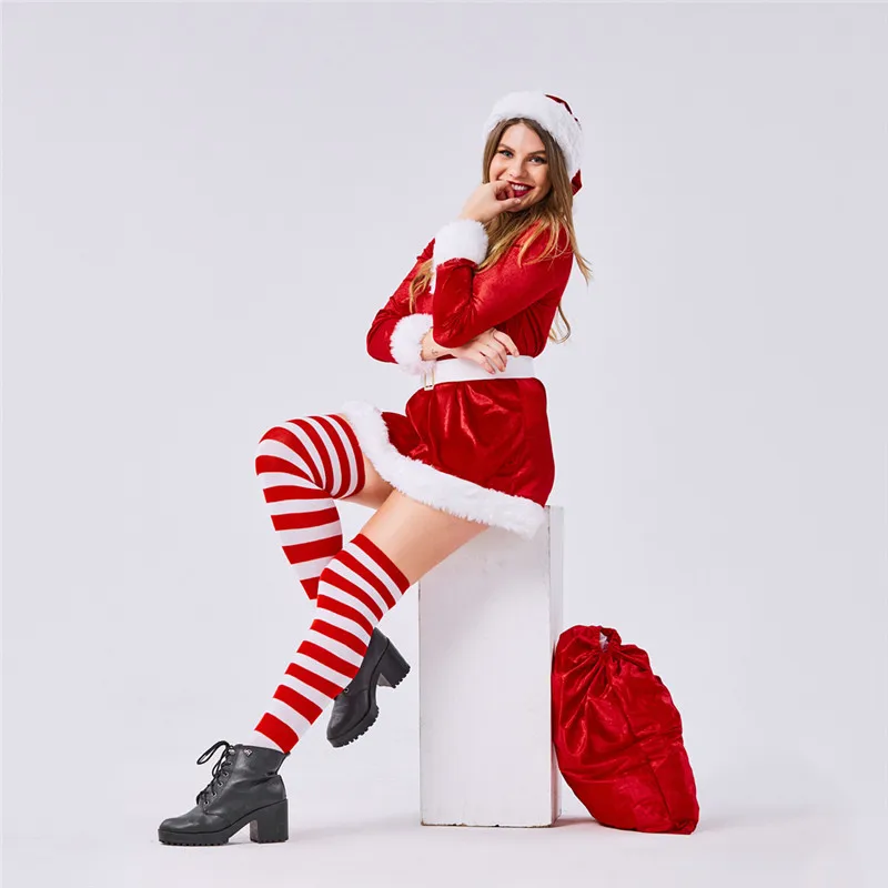 Cosplay&ware Sladuo Plus Size Long Sleeve Christmas Dress Sexy Female Elf Santa Claus Costume Cosplay Party Adult Fancy -Cosplayware Store HTB1RyC XInrK1RjSspkq6yuvXXaP.jpg