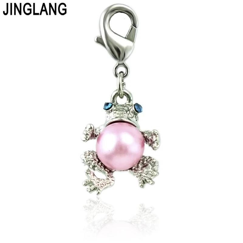 Jinglang розничная продажа серебряный цвет жемчужная лягушка животное подвеска