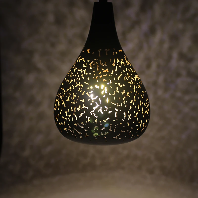 Винтажный подвесной светильник, скандинавский пористый Лофт, E27, светодиодный, железный, травленый абажур, для бара, ресторана, лампа, креативный стиль, ржавчина, подвесной светильник