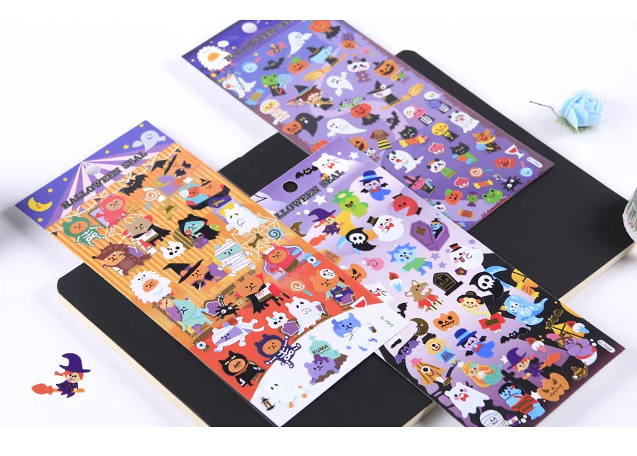 Dia das Bruxas Lote Kawaii Papelaria Adesivos Diário Engraçado Decorativo Móvel Scrapbooking Faça Você Mesmo Artesanato 20 Pçs - 1 15 Cheap Adesivos