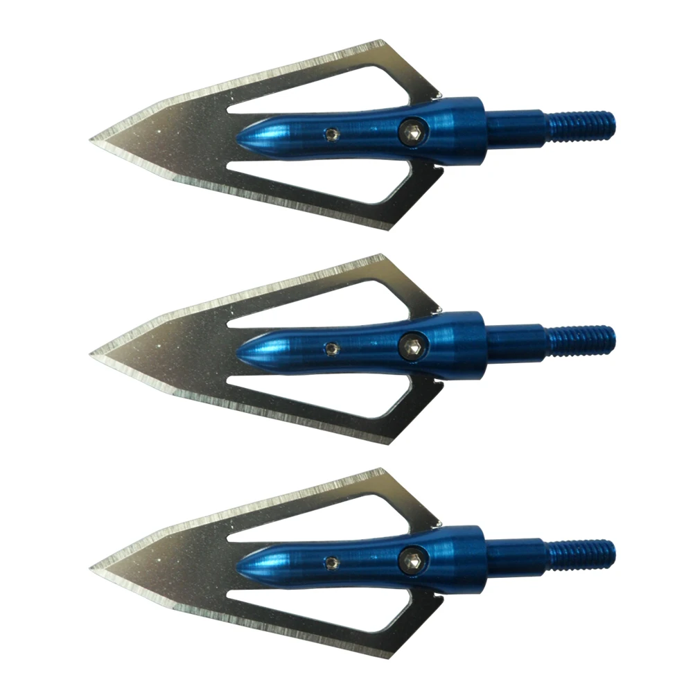 Billige 12 pc Neueste Broadhead Edelstahl 2 Klinge Jagdspitzen 100 Grain Pfeilspitze mit Box