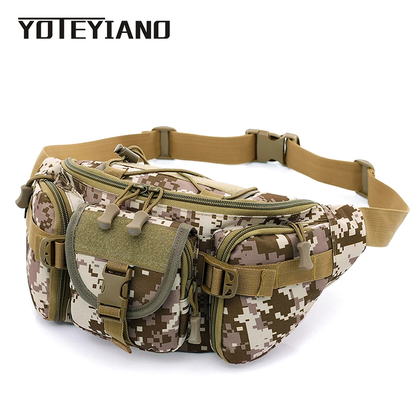 

YOTEYIANO Men's Waist Packs Waterproof Canvas Shoulder Belt Bag Vintage Multifunctional Chest Bag Camouflage Adjustable
