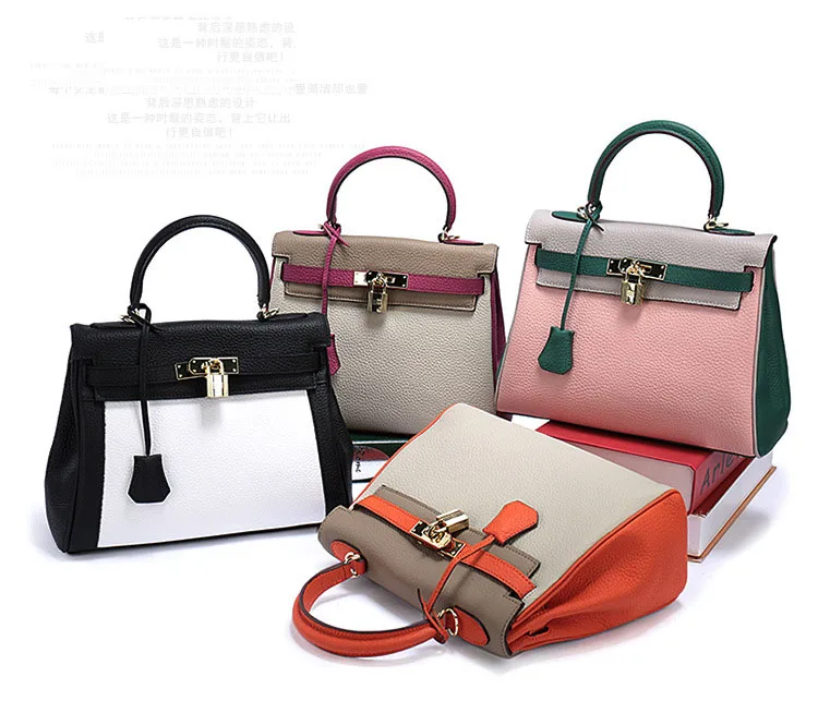 Новые сумки женские сумки известных брендов тисненые цветные замки из натуральной кожи с принтом личи женские сумки-мессенджеры