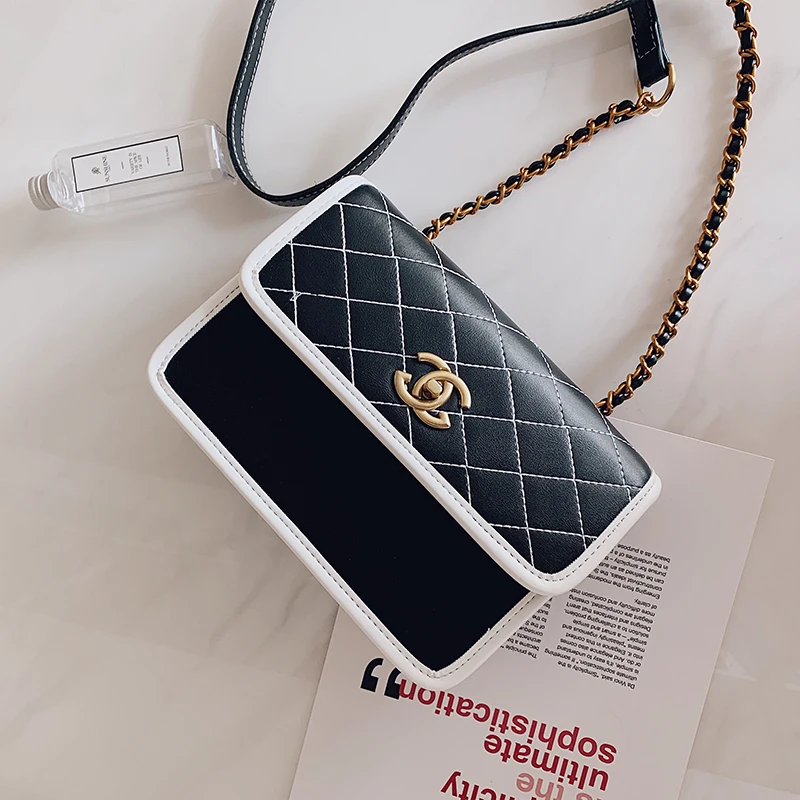 

Youbroer Women Leather Handbags Messenger Bag Diamond Chain Tote Bags for Women Channel Bags Diamond Lattice