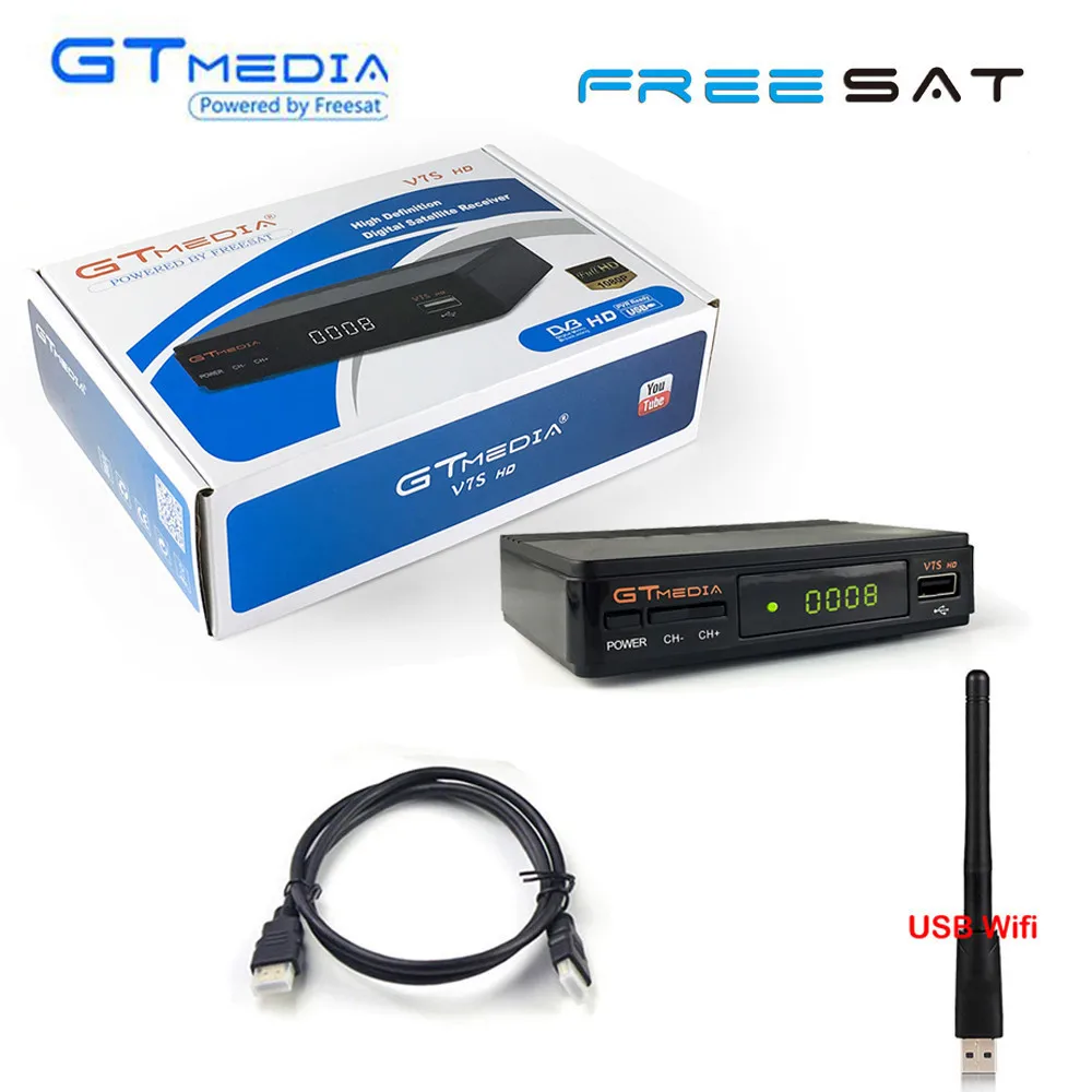 

GTmedia V7S DVB-S2 Digital Satellite Receiver Cline Decoder TV Tuner 3G Wifi Biss Vu Youtube USB Capture Freesat Set Top Box