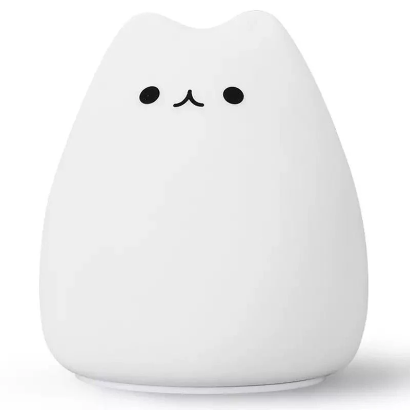 

Creative Colorful Animal Silicone Lamp Mini Cute Cartoon Cat-Shaped LED Bedside Pat Night Light Children's Toys Gift Decoration