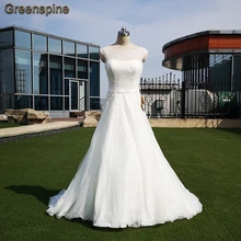 Greenspine дешевое свадебное платье es Китай Hochzeit блестящее Тюлевое свадебное платье ТРАПЕЦИЕВИДНОЕ свадебное платье цвета слоновой кости с бисером