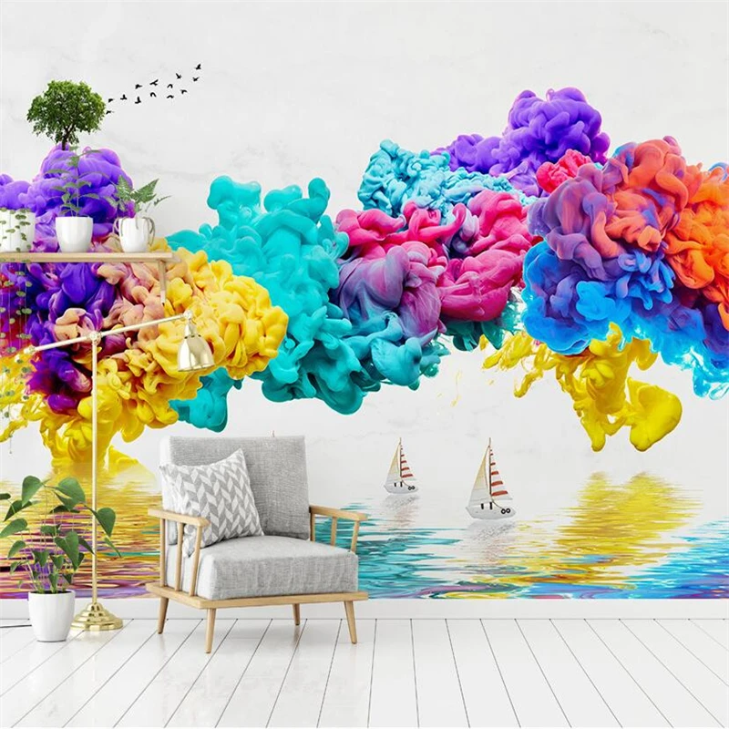 

Обои на заказ wellyu, новые китайские чернила и стирка дыма, пейзаж, летающая птица, абстрактная декоративная живопись