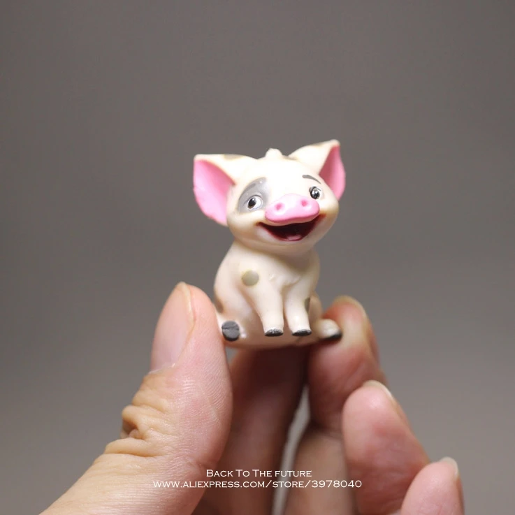 Дисней Моана принцесса фильм свинья 4 см экшн версия фигурка модель аниме украшение ПВХ Коллекция фигурка игрушки модель детей - Цвет: Белый