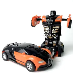 Одноклавишная деформационная Автомобильная игрушка Автоматическая Трансформация Робот пластмассовая коллекционная машинка забавные