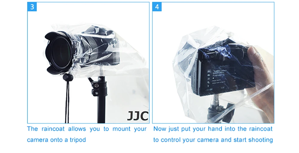 JJC 2 шт. дождевик для камеры маленькая DSLR с объективом дождевик беззеркальная камера s просвечивающее пальто простые линзы водонепроницаемый протектор