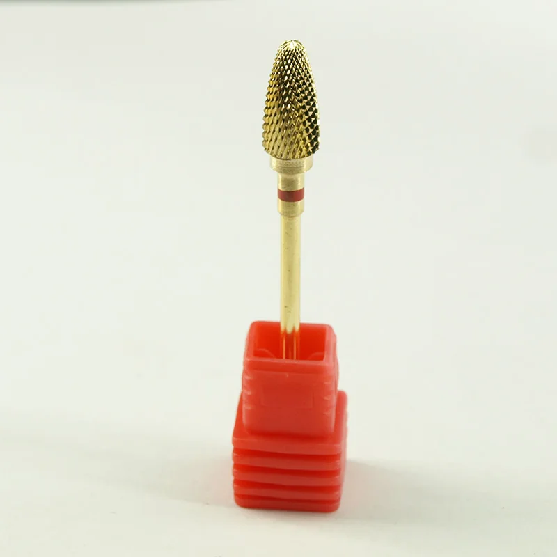 Новое поступление, 1 шт. Золотое твердосплавное сверло для ногтей, электрическая пилочка для ногтей, сверло, отличное твердосплавное сверло 3/32 '', заводская цена