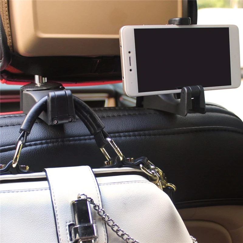 Универсальный автомобильный подголовник с крючками для телефона держатель для заднего сидения для IPhone samsung huawei поддержка мобильного заднего сиденья детская заколка с подставкой