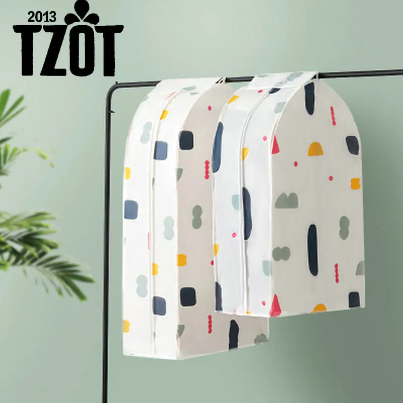 

Thickening Geometry and Floral Hanging Clothes Bag Wardrobe Storage Bags Garment Suit Coat Dust Cover Protecter Organization-TZ