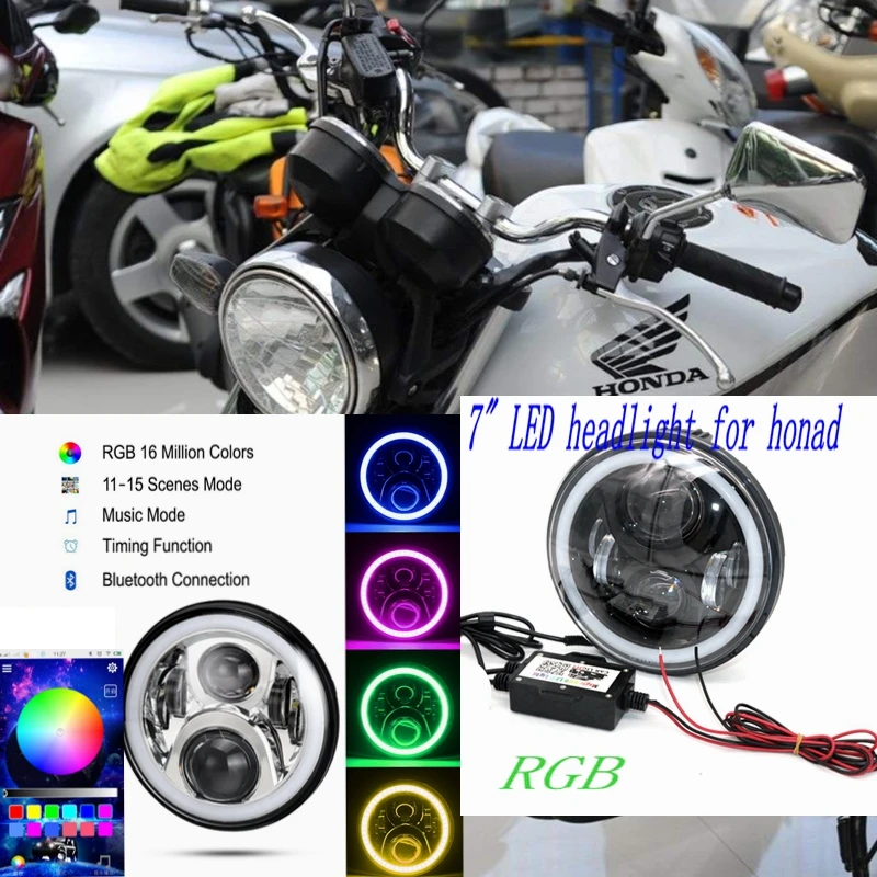 RGB Bluetooth приложение управления мотоциклетные светодиодные лампы передняя фара