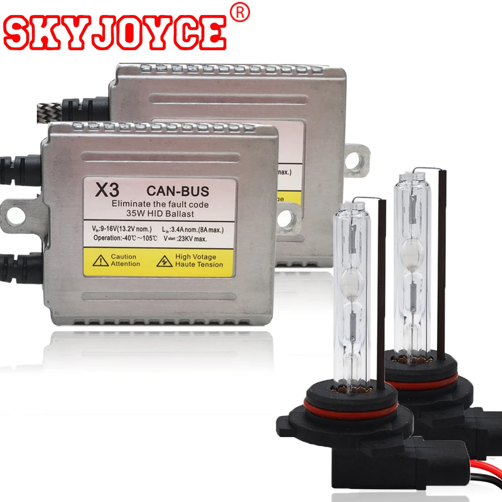 SKYJOYCE hid canbus kit 35W 12V AC quality HIR2 9012 xenon hid kit error free ballasts HIR2 canceller headlight HIR2 4300K-8000K (3)