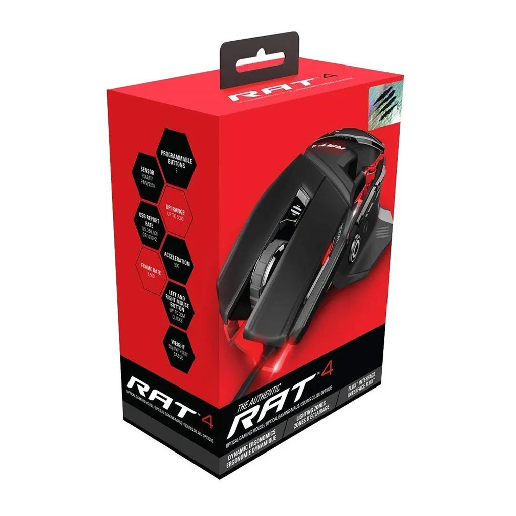 Mad Catz RAT4 проводной оптический usb светодиодный RGB Мышь с 9 программируемых кнопок