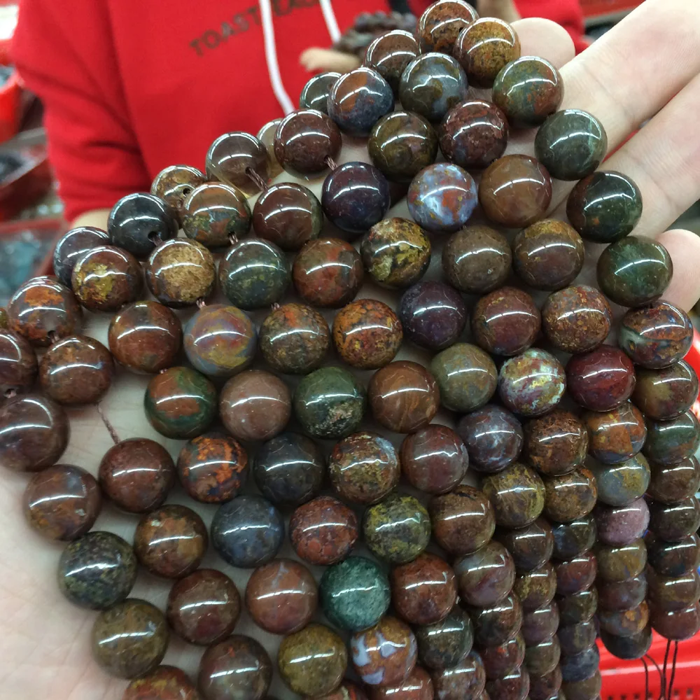 12mm red moss agate stone beads natural gemstone beads DIY loose beads