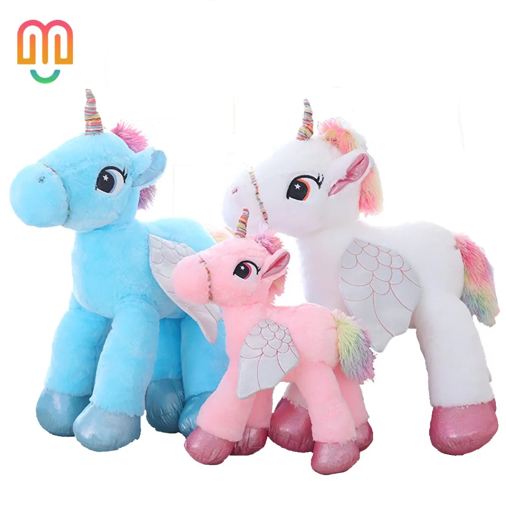 Vanmajor 60/90/120cm Large licorne Cute Pink Blue White Unicorn Doll