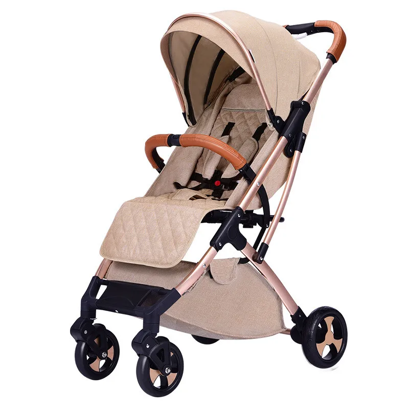 Khaki 7 кг Роскошная легкая детская коляска, складная, переносная, Горячая мама, коляска для путешествий, 4 бесплатных подарка - Цвет: Khaki