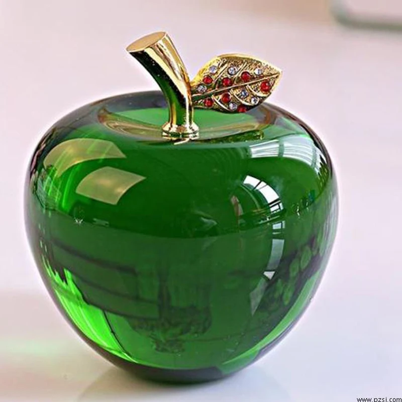 80MM Crystal Apple Paperweight Wedding Decoration Crystal Ball Craft Home Decoration