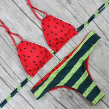 

Wholesale watermelon style occident Sexy Lady Beach Wear Crochet swimsuit Bikini Set