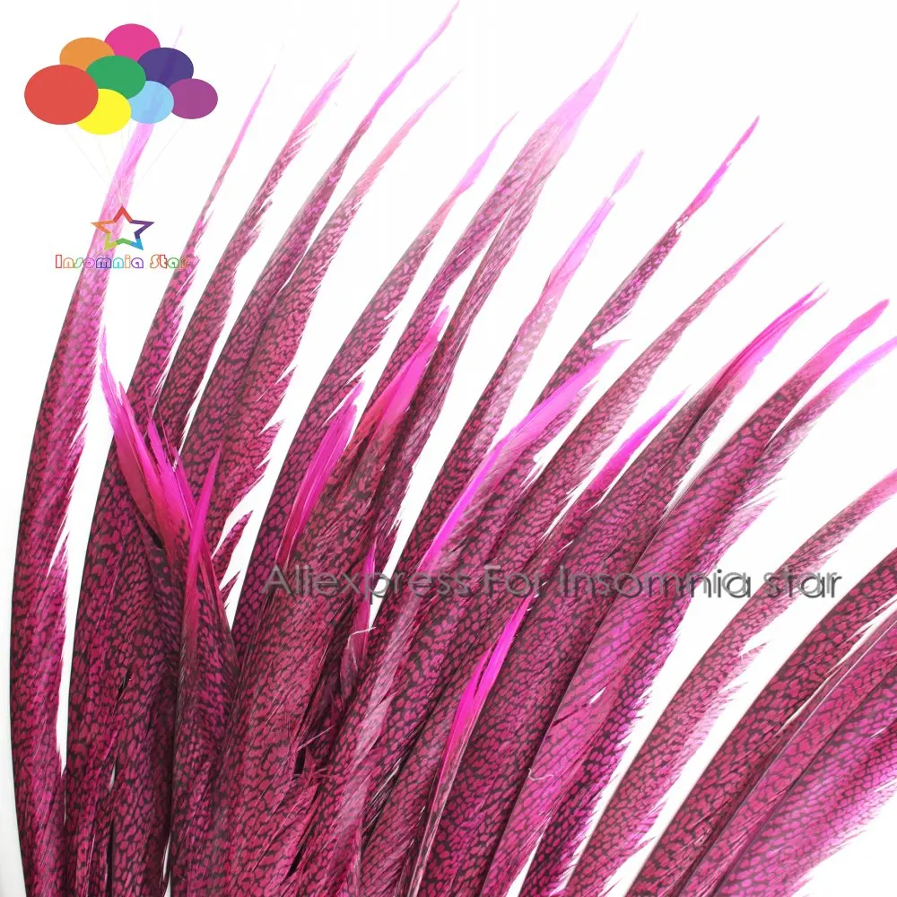 

headdress carnival Rose red Golden plumas 50-55cm 20-22 Inches Lady Amherst Tail Pheasant Feathers india decoration