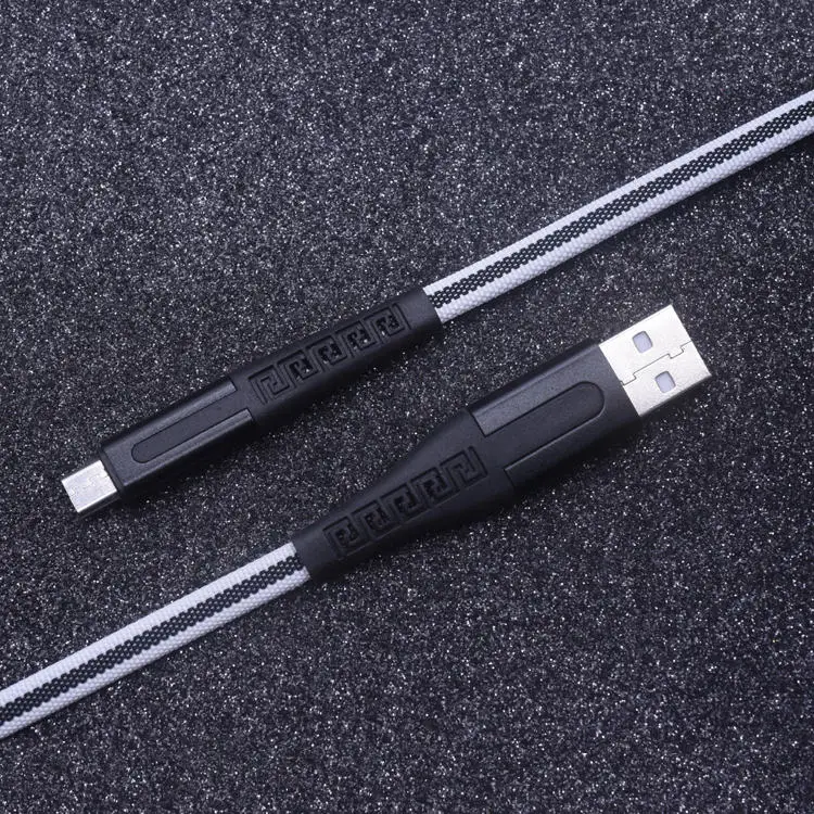 Micro USB кабель 2A нейлоновая оплетка Быстрая зарядка USB кабель для передачи данных для samsung Xiaomi LG Android мобильный телефон USB плоский зарядный шнур - Color: Black
