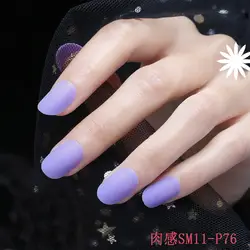 2019 24 шт. матовый поддельные ногти Оранжевый Фиолетовый Овальные ногти европейский и американский мясистые ногти