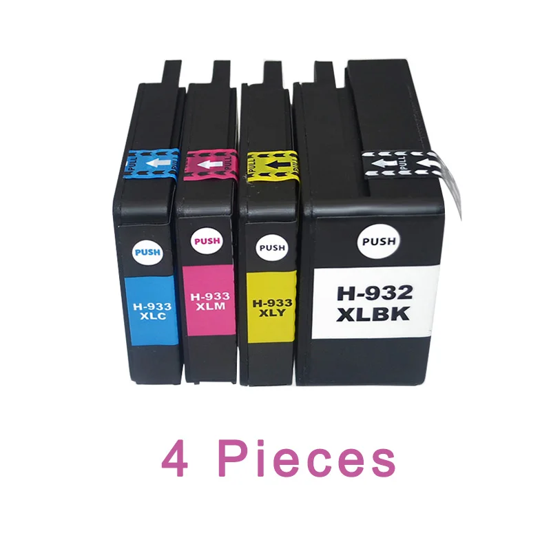 Для HP 932 933 Officejet 7110(H812a) 4 шт. совместимые картриджи с чернилами XiongCai 7610 6600 6700 6100