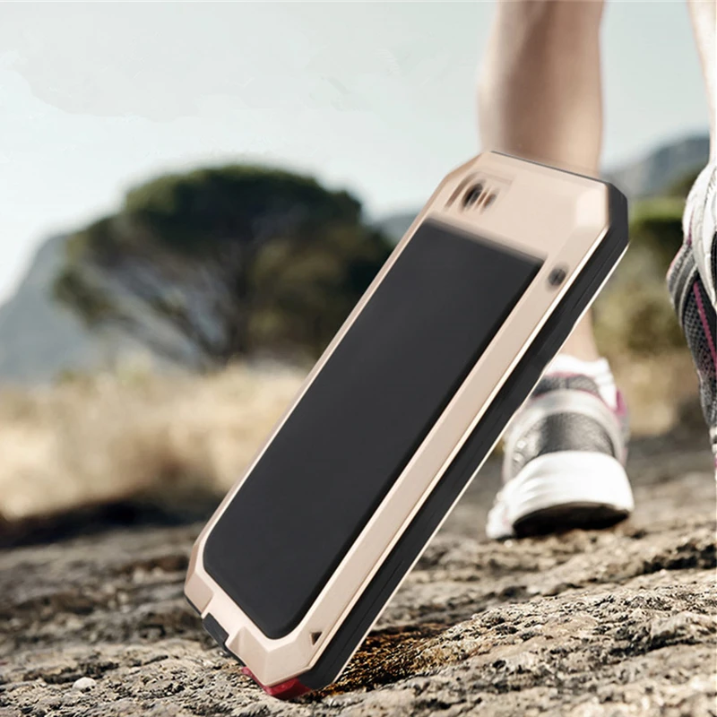 Luxury Doom Armor Life Shock Dropproof Shockproof Metal Aluminum + Silicone Protective Case for IPhone 8 7 5 5S SE X 6 S 6S Plus