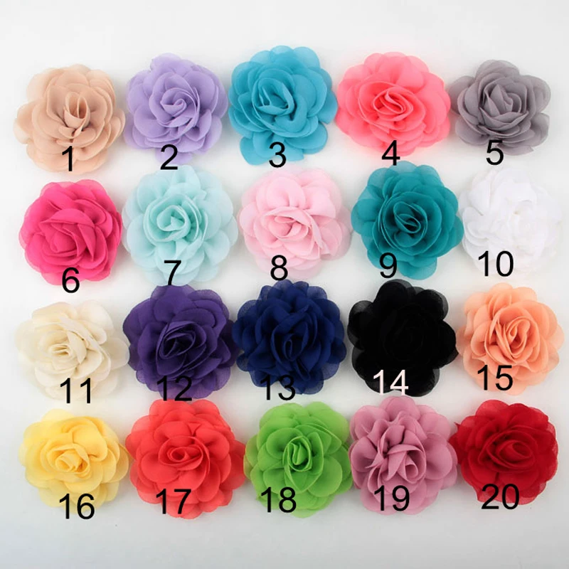 декоративные шифоновые цветы для заколок для волос