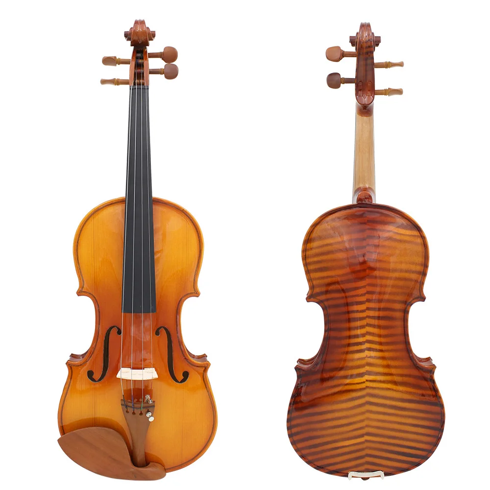 4/4 Full Size Violin Fiddle Natural Acoustic Violin Solid Wood Spruce
