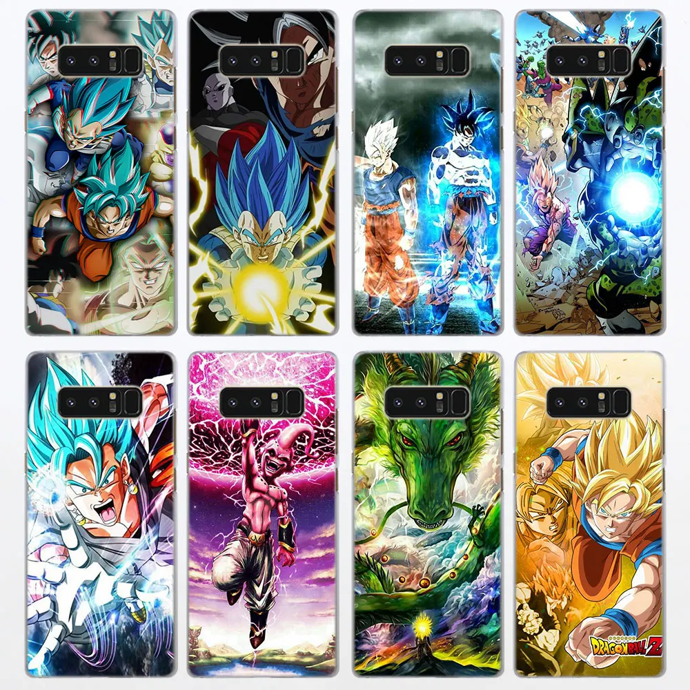 

Dragon Ball Z goku Pattern Transparent frame hard Case Cover for Samsung Galaxy Note 9 8 Note 5 S6 S7 Edge S8 S9 Plus