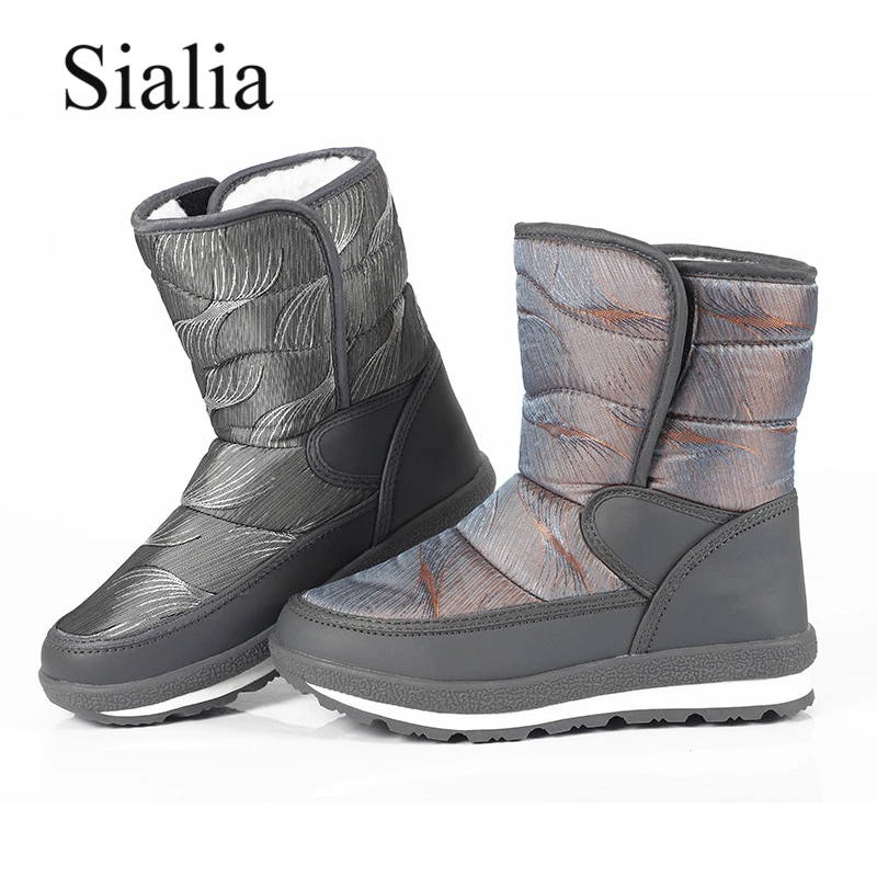 

Sialia Winter Boots For Girls Shoes Kids Boots Children Snow Shoes Boys Boots Flat with Hoop&Loop Plush Warm Fashion bota menina