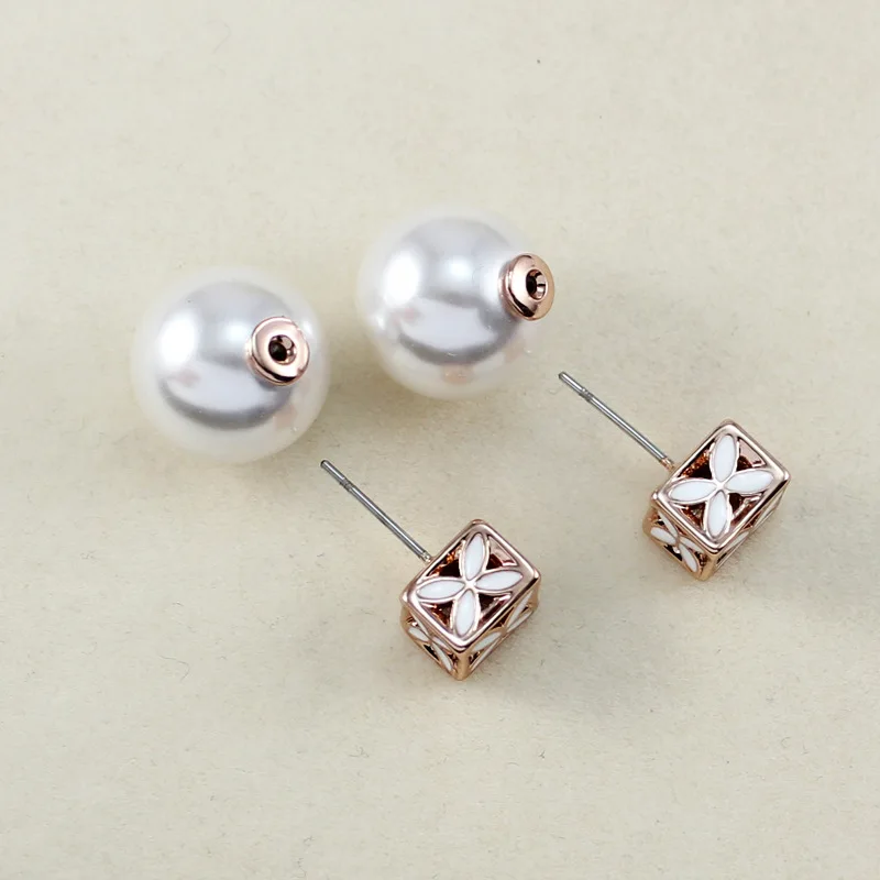 Earrings genuine French fashion earrings Double Side Earrings Front