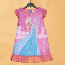 Original brand,6Pieces/lot Baby Girls Cute Elsa Sleeping Dresses,Elsa Dress,Princess Yarn Dress in Pink Color homewear
