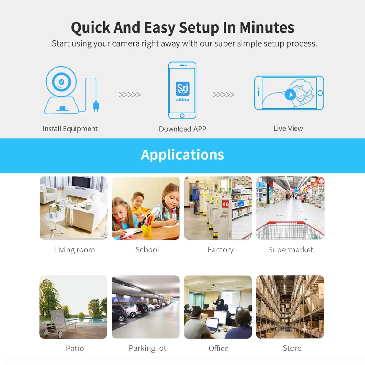 SriHome SH025 2019 أحدث FHD1080P اللاسلكية داخلي IP كاميرا صحيح HD الذكية الحركة تتبع للرؤية الليلية كاميرا أمان لاسلكية