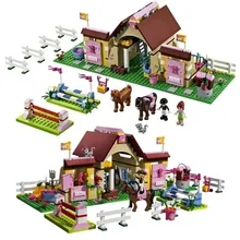 Bela Friends Series 400pcs 10163 Building Blocks HeartLake Stables Mia’s Farm Horse Minifigures Girls Toys Compatible with Legoe