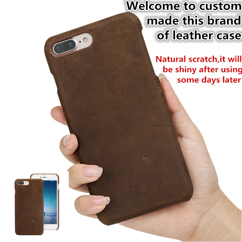  LS13 Natural leather half wrapped case cover for Apple iphone 7 Plus(5.5') phone case for Apple iph